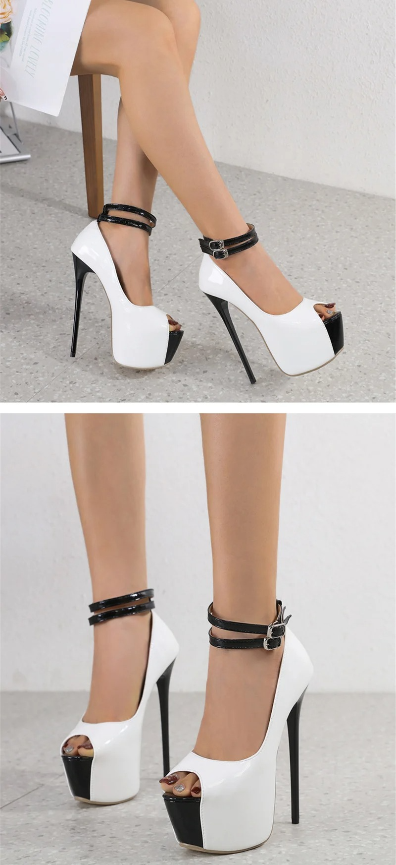 Double Buckle Platform Stiletto Heels