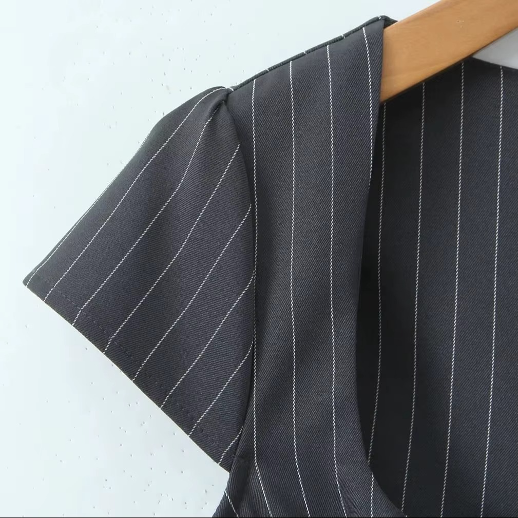 Vintage Coquette Style Pinstriped Top