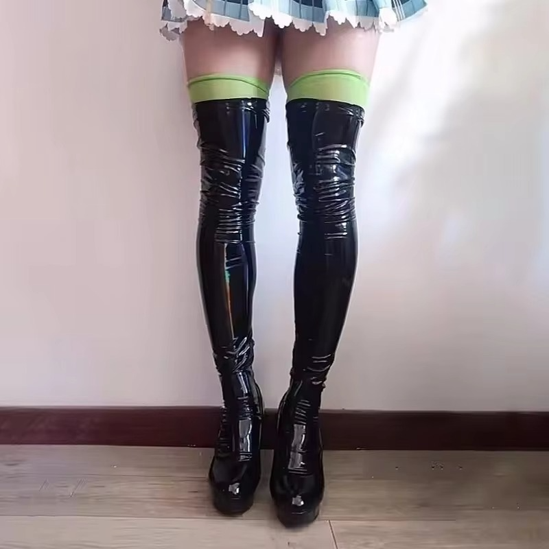 Gothic Cat Leather Stockings