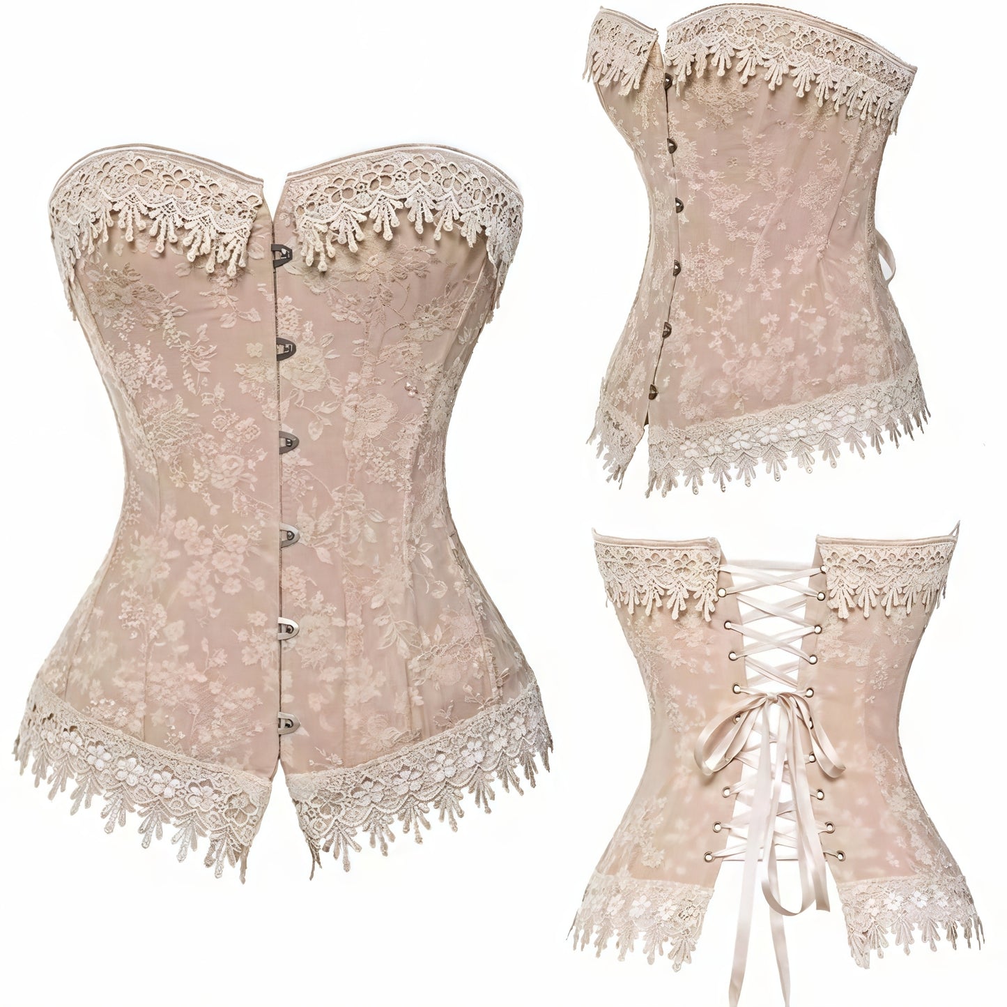 Floral Pink Laced Corset