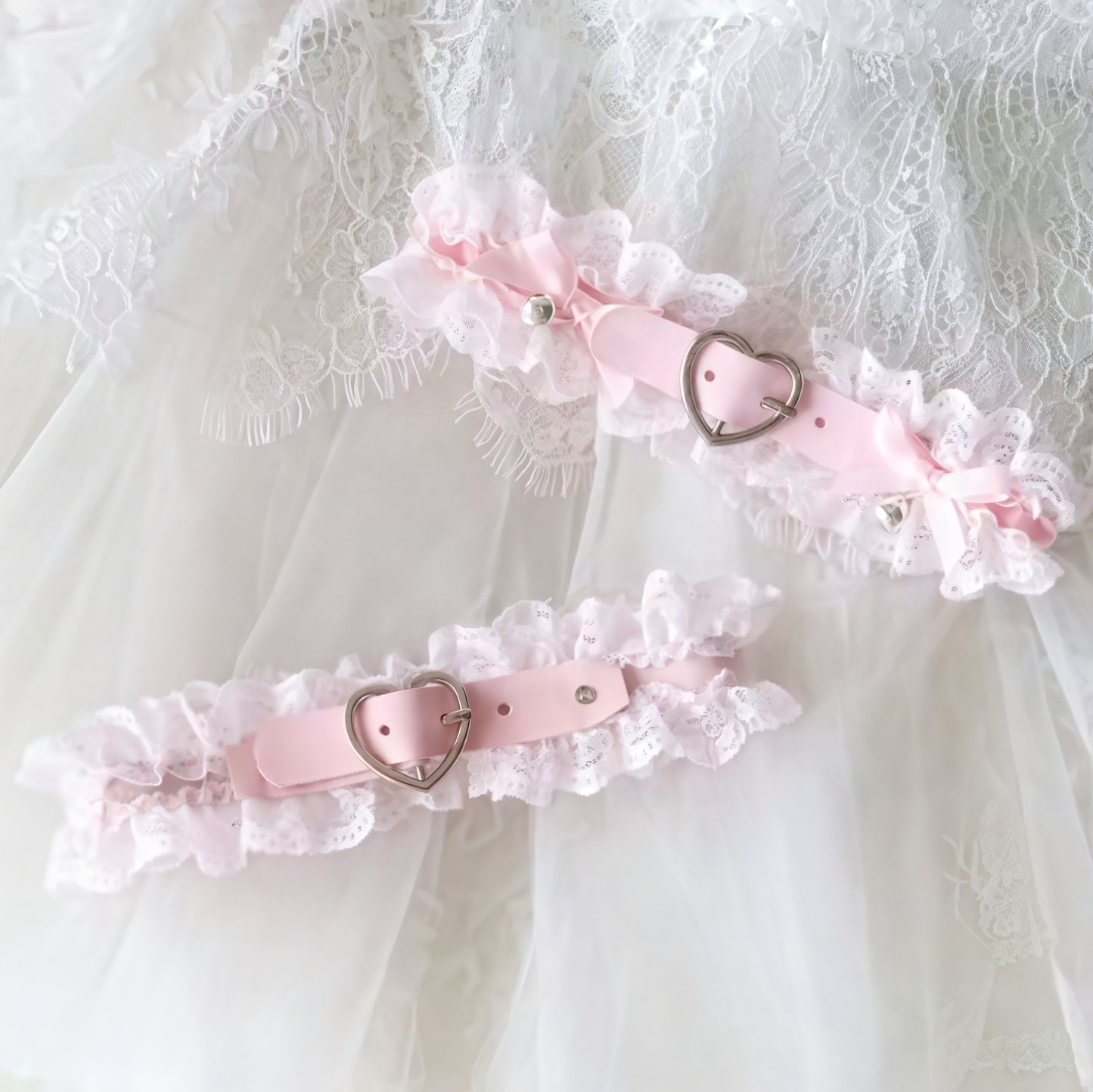 Pink Heart Garter Belt for Stockings