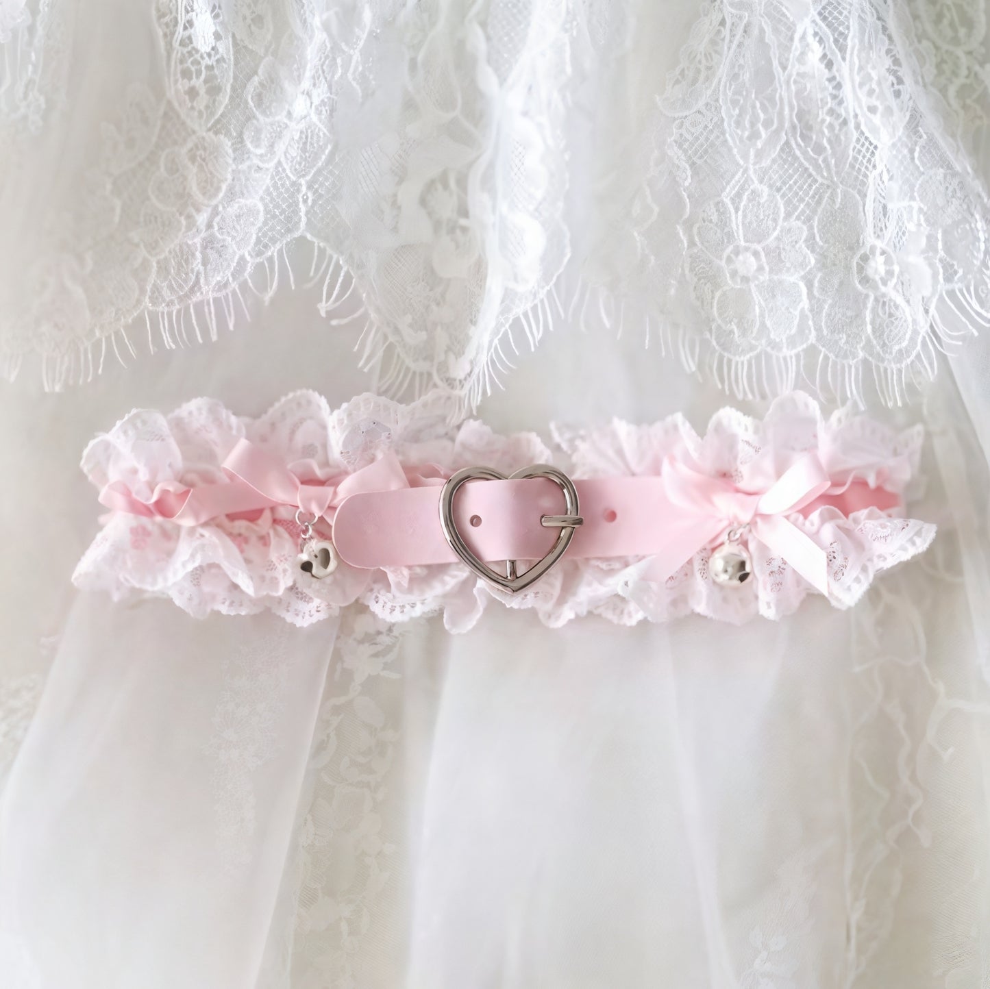 Pink Heart Garter Belt for Stockings