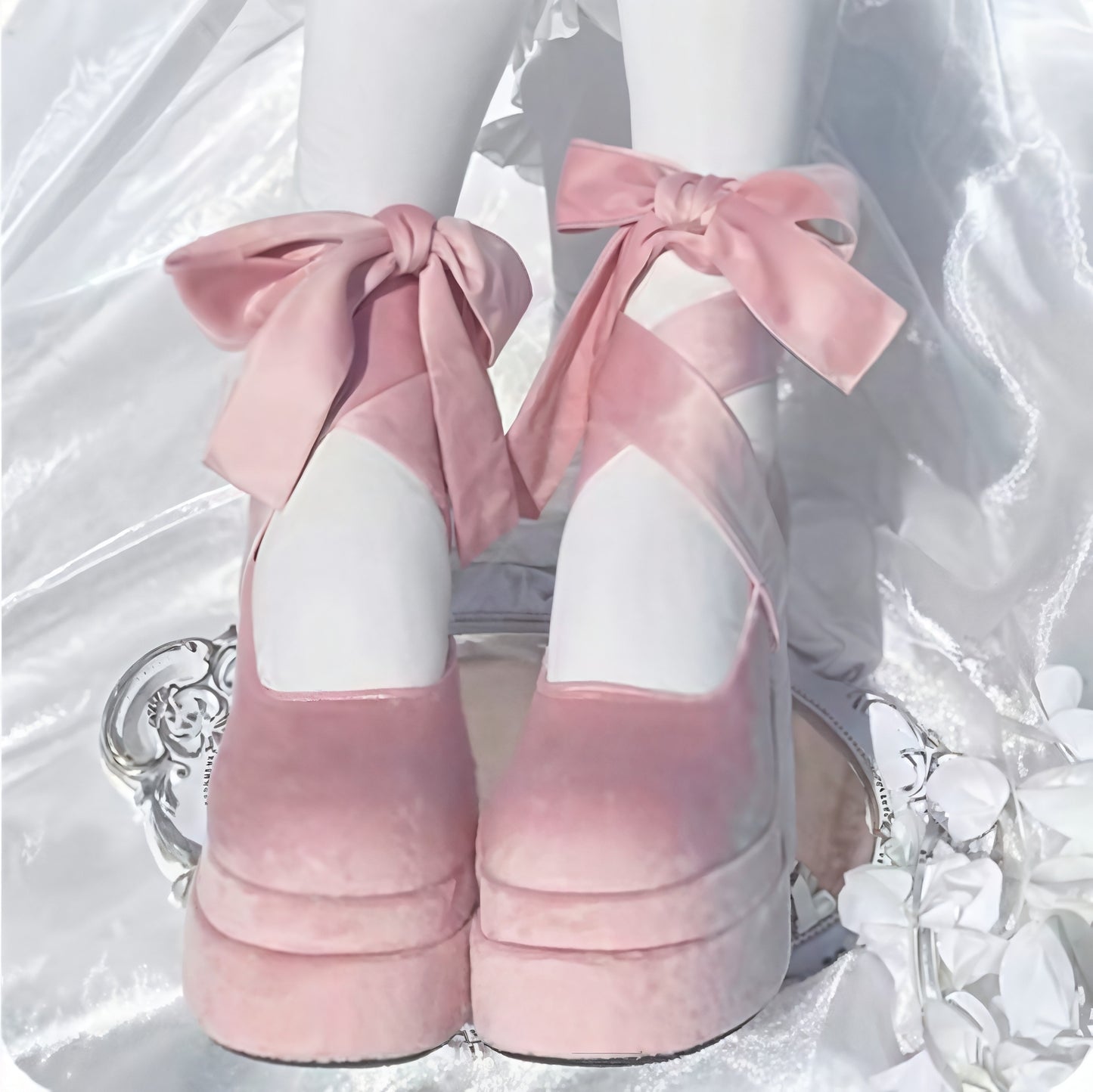 Pink Dolly Platform Heels