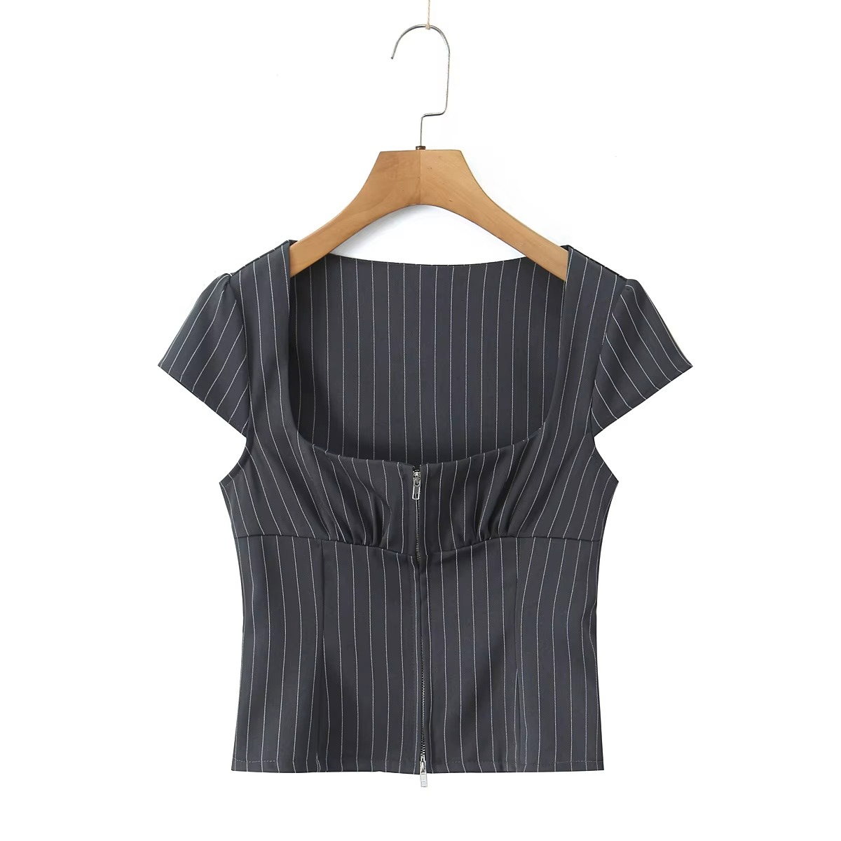 Vintage Coquette Style Pinstriped Top