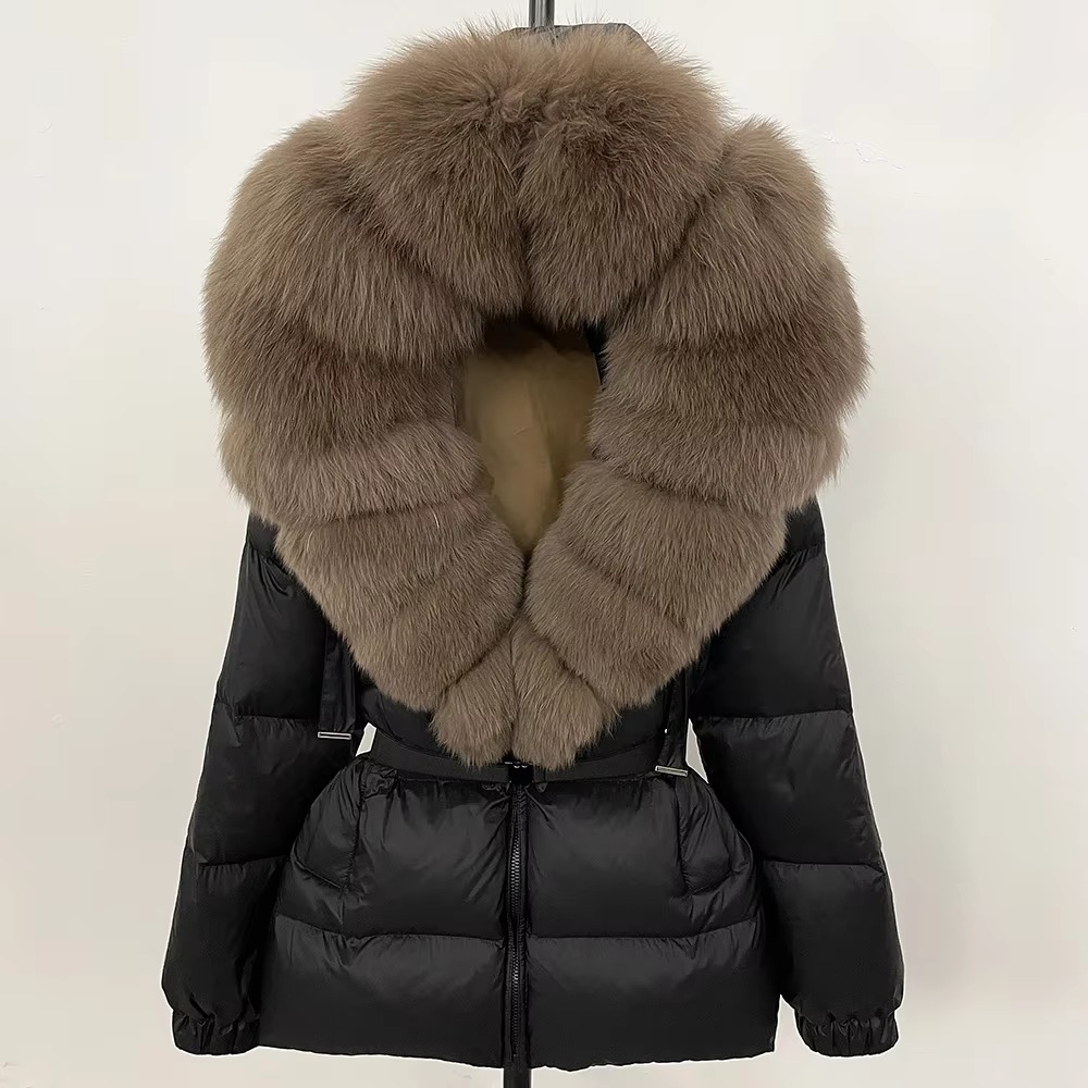Lena Elegant Fur-Trimmed Coat