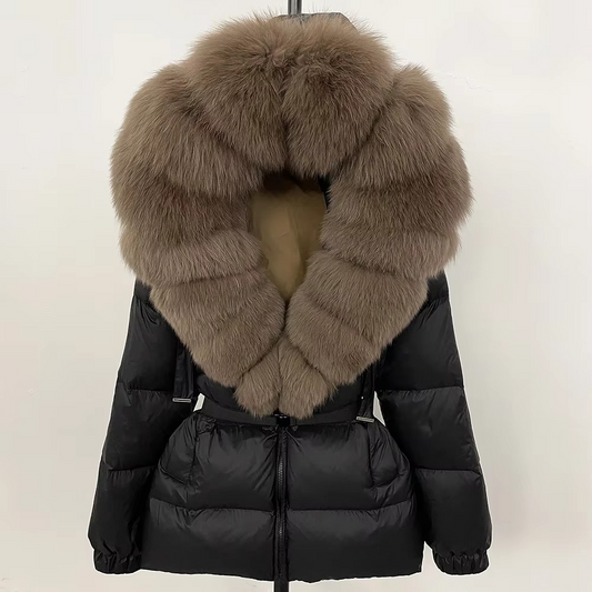 Lena Elegant Fur-Trimmed Coat