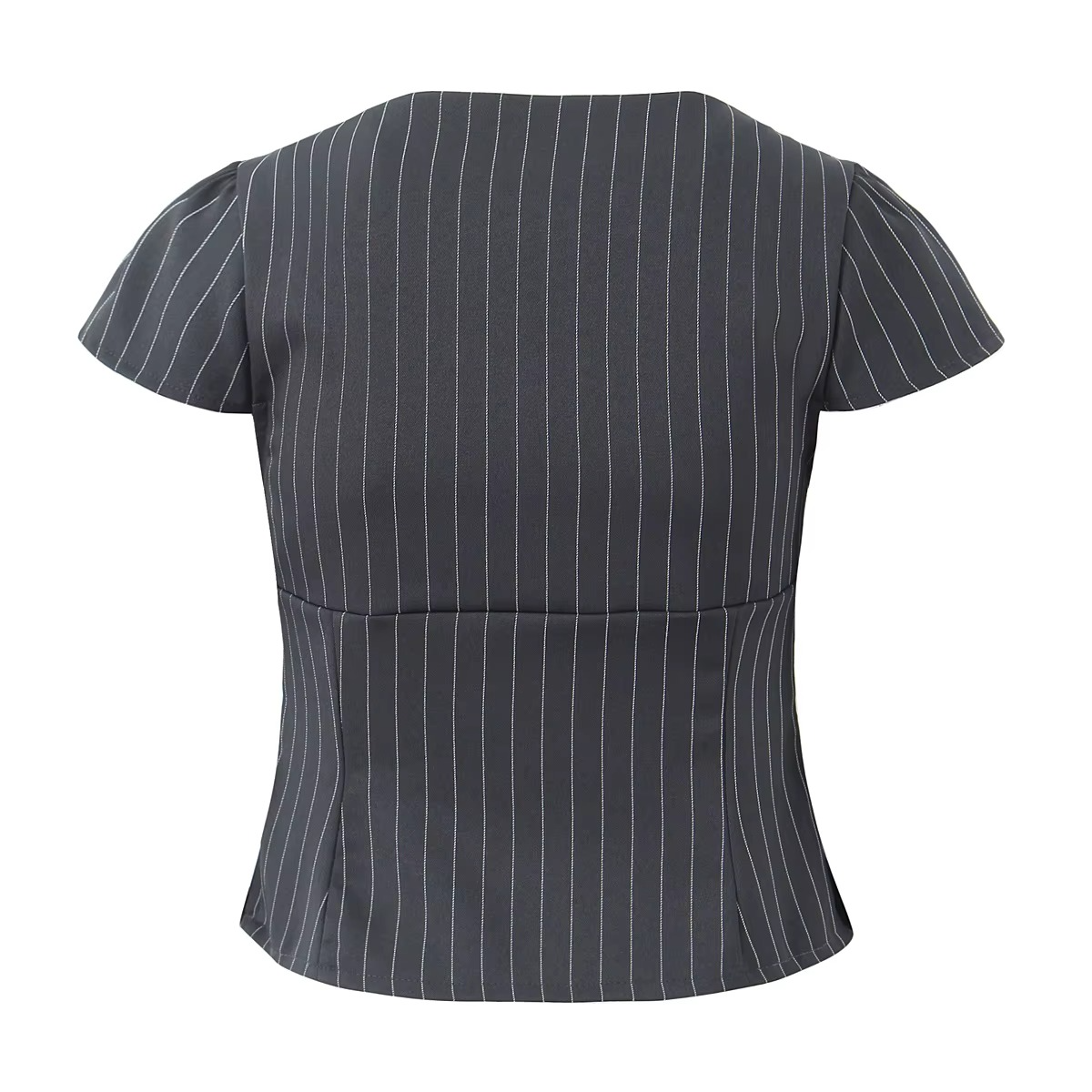 Vintage Coquette Style Pinstriped Top