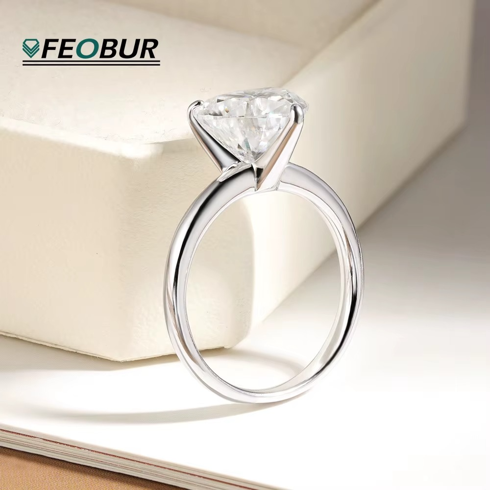 Feobur Moissanite Heart Promise Ring