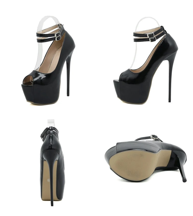 Double Buckle Platform Stiletto Heels