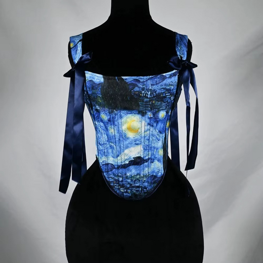 Starry Night Satin Corset Top