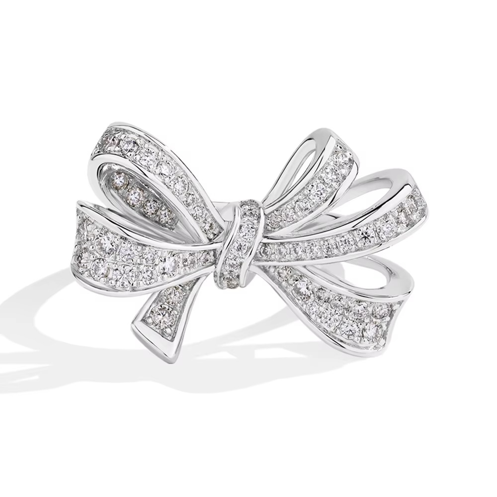 Minty Bowknot Moissanite Promise Ring