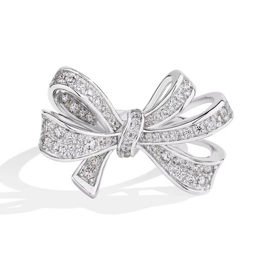 Minty Bowknot Moissanite Promise Ring