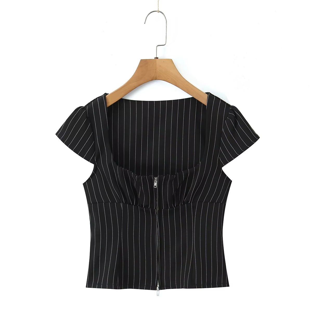 Vintage Coquette Style Pinstriped Top