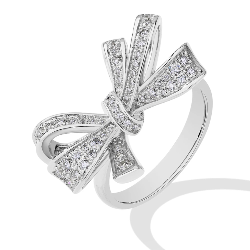 Minty Bowknot Moissanite Promise Ring