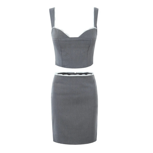 Elegant Gray Two-Piece Set