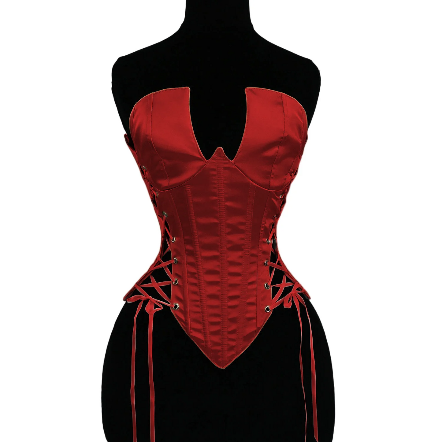 Crimson Hourglass Satin Corset