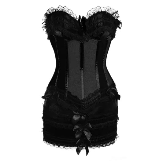 Ebony Ruffled Corset