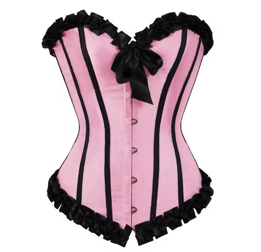 Striped Blush Bowed Corset
