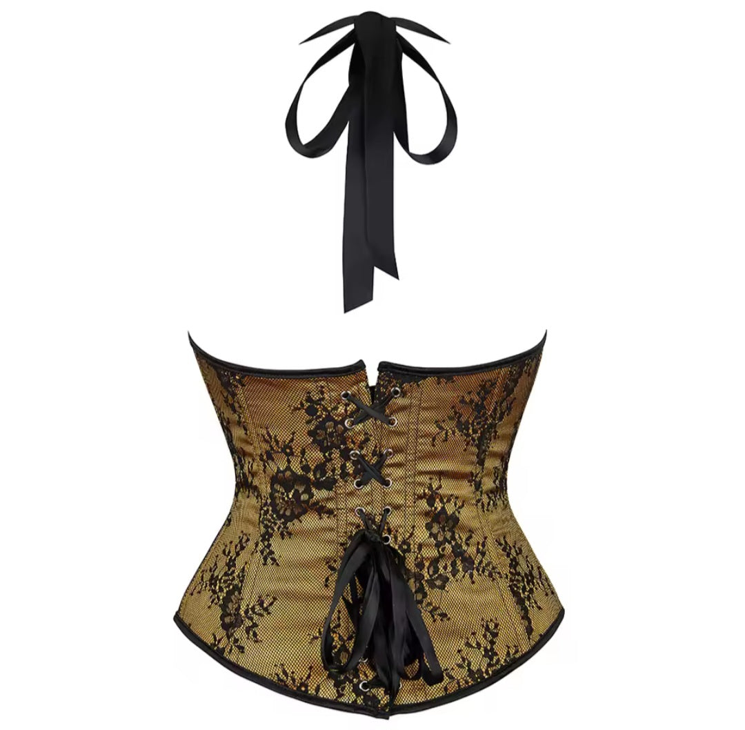 Haltered Contrast Corset