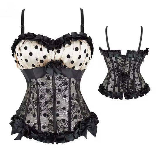 Ivory Dot Lace Corset
