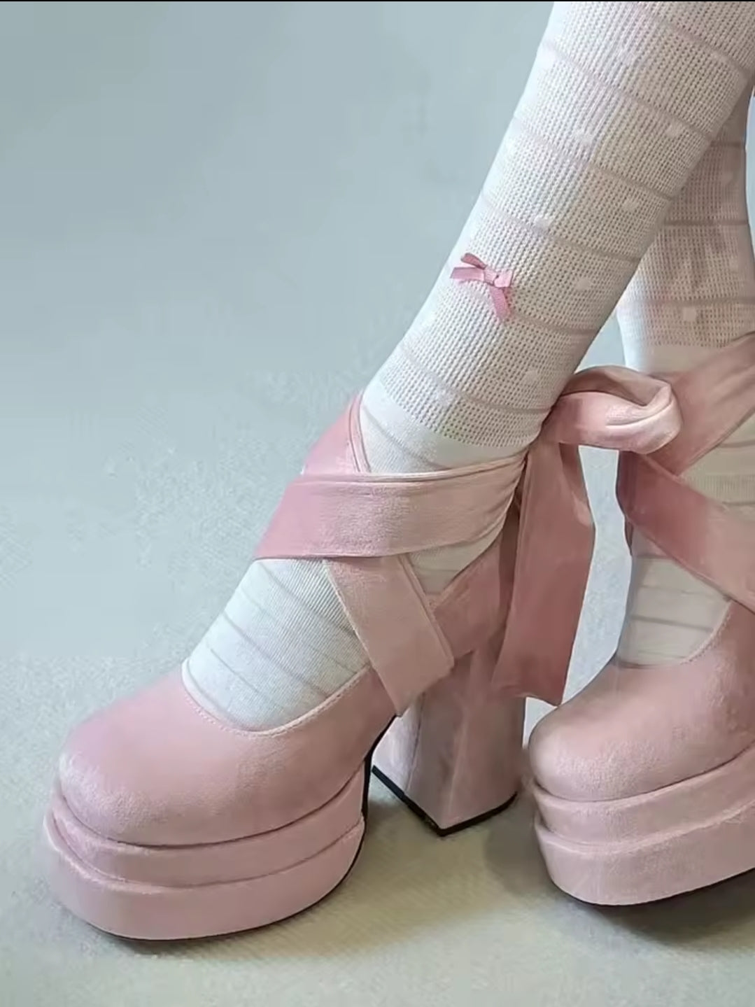 Pink Dolly Platform Heels