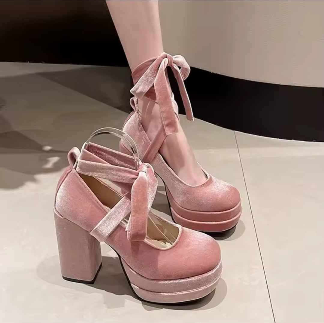 Pink Dolly Platform Heels