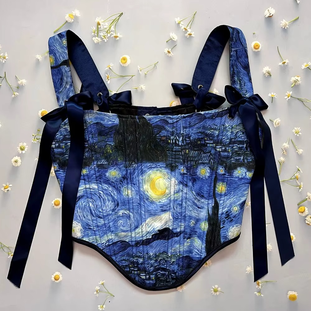Starry Night Satin Corset Top