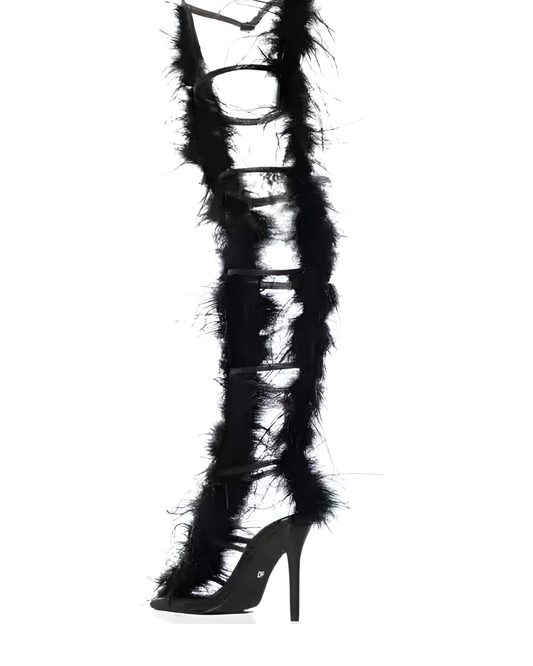Flirty Feather Heels