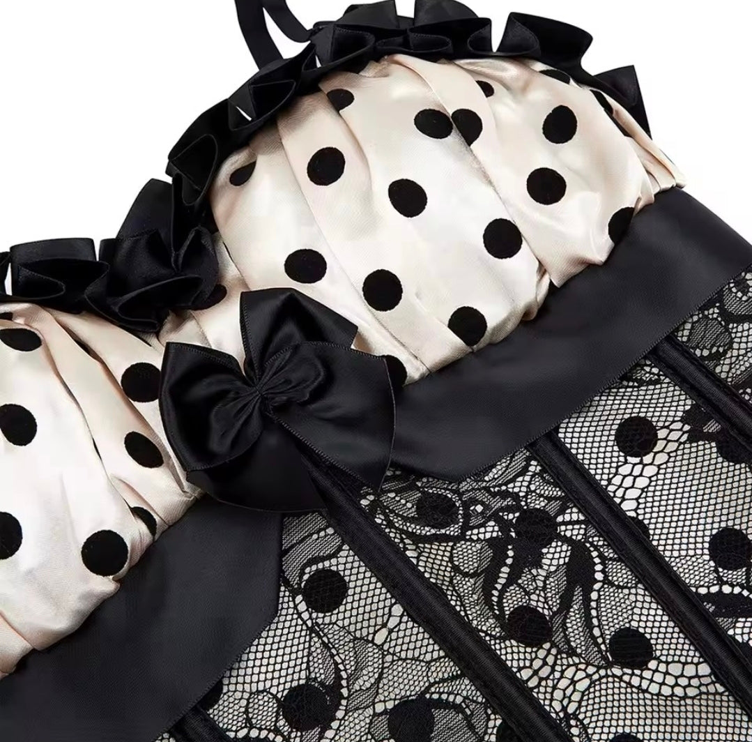 Ivory Dot Lace Corset