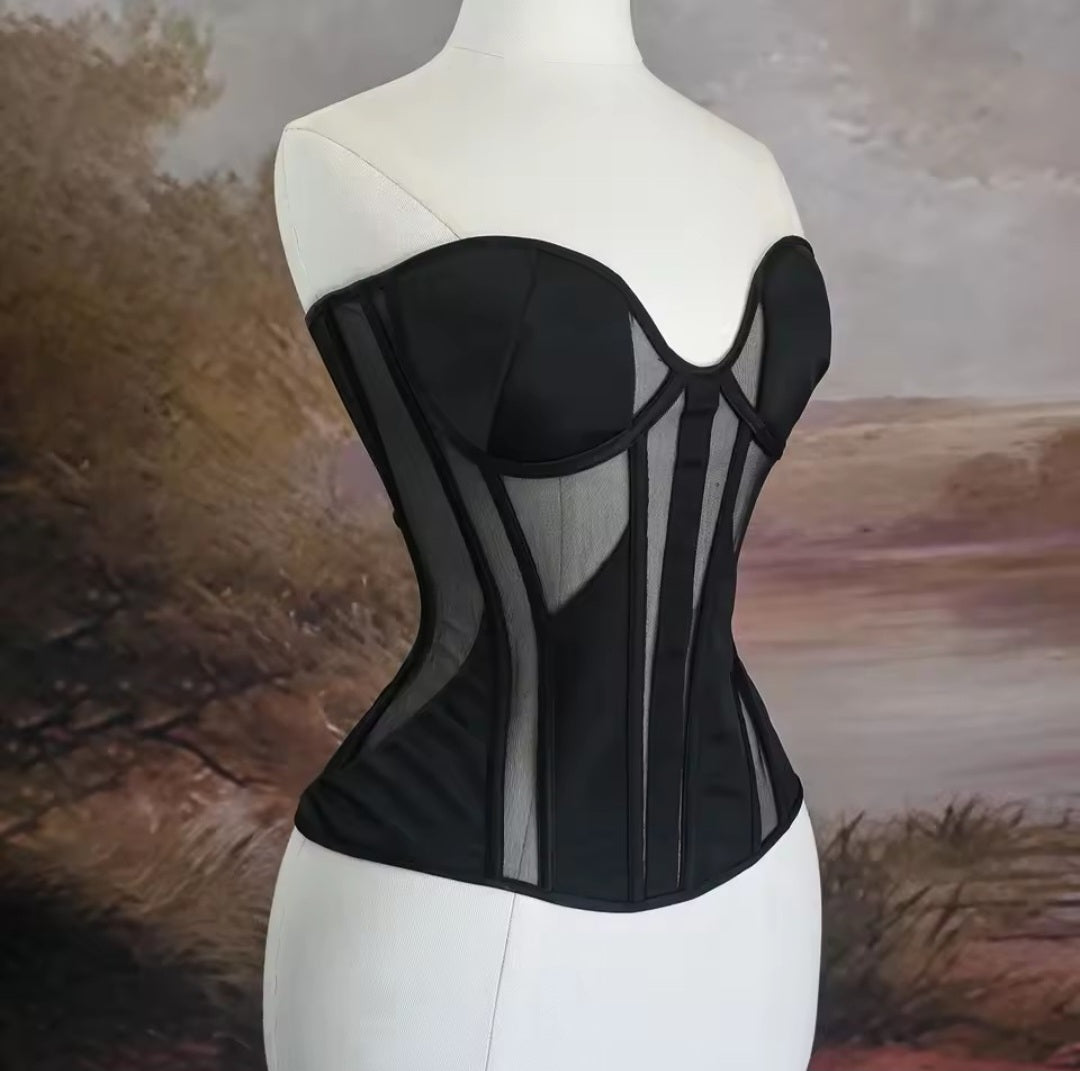 Refined Elegance Sheer Waist Cincher Corset