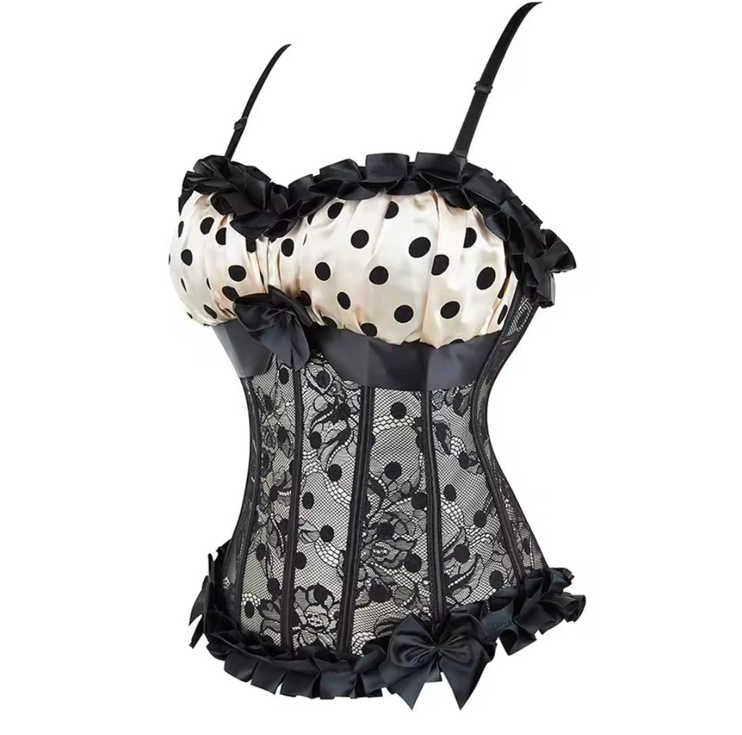 Ivory Dot Lace Corset